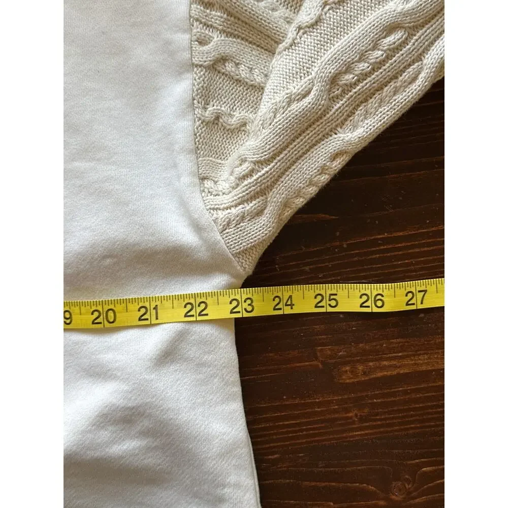 Pilcro Anthropologie NWT Crop Sweatshirt Cable Knit Sweater Sleeve Oversized XS